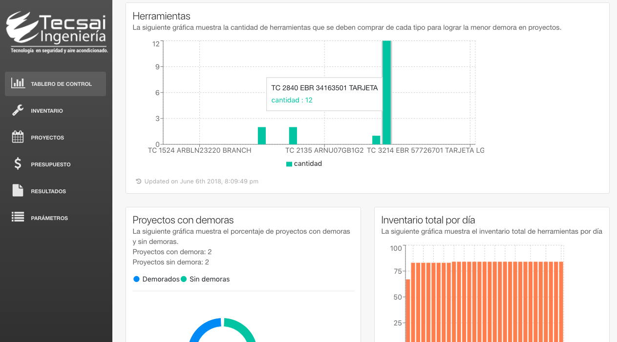 Tecsai optimization app view 1