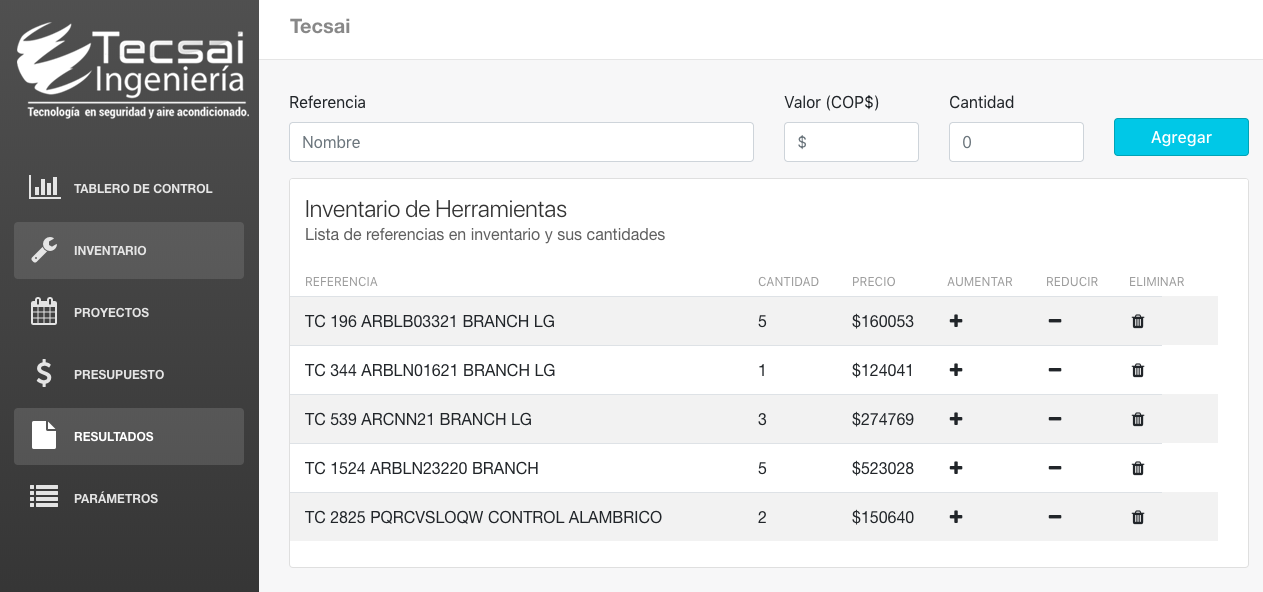 Tecsai optimization app view 2